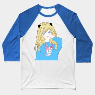 BLONDE CAT GIRL Baseball T-Shirt